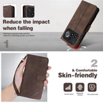 AZNS A2 for Xiaomi Redmi K100 Pro Max 5G (China)  /  Poco F9 Ultra 5G Leather Case with Wrist Strap RFID Blocking Wallet Stand Phone Cover