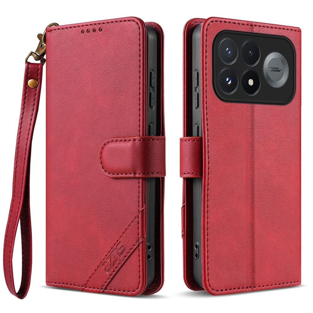 AZNS A2 for Xiaomi Redmi K100 Pro Max 5G (China)  /  Poco F9 Ultra 5G Leather Case with Wrist Strap RFID Blocking Wallet Stand Phone Cover