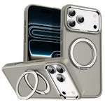 For iPhone 18 Pro Max / 17 Pro Max Magnetic Case 360° Rotatable Ring Kickstand Frosted PC + TPU Phone Cover