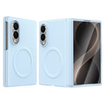 For Samsung Galaxy Z Fold8 Magnetic Case with Tempered Glass Film Magnetic Hinge Protection Faux Leather + PC Phone Cover