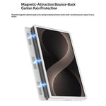 For Samsung Galaxy Z Fold8 Magnetic Case with Tempered Glass Film Magnetic Hinge Protection Faux Leather + PC Phone Cover