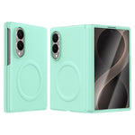 For Samsung Galaxy Z Fold8 Magnetic Case with Tempered Glass Film Magnetic Hinge Protection Faux Leather + PC Phone Cover