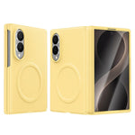 For Samsung Galaxy Z Fold8 Magnetic Case with Tempered Glass Film Magnetic Hinge Protection Faux Leather + PC Phone Cover