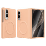 For Samsung Galaxy Z Fold8 Magnetic Case with Tempered Glass Film Magnetic Hinge Protection Faux Leather + PC Phone Cover
