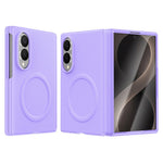 For Samsung Galaxy Z Fold8 Magnetic Case with Tempered Glass Film Magnetic Hinge Protection Faux Leather + PC Phone Cover