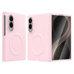 For Samsung Galaxy Z Fold8 Magnetic Case with Tempered Glass Film Magnetic Hinge Protection Faux Leather + PC Phone Cover