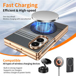 For Samsung Galaxy Z Fold8 Case Magnetic Rotating Kickstand Aramid Fiber Texture PC Phone Cover with Screen Protector