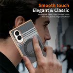 For Samsung Galaxy Z Fold8 Case Magnetic Rotating Kickstand Aramid Fiber Texture PC Phone Cover with Screen Protector