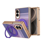 For Samsung Galaxy Z Fold8 Case Magnetic Rotating Kickstand Aramid Fiber Texture PC Phone Cover with Screen Protector