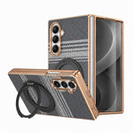 For Samsung Galaxy Z Fold8 Ultra Case Magnetic Rotating Kickstand Aramid Fiber Texture PC Phone Cover with Screen Protector