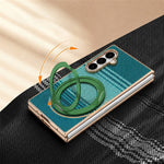 For Samsung Galaxy Z Fold8 Ultra Case Magnetic Rotating Kickstand Aramid Fiber Texture PC Phone Cover with Screen Protector