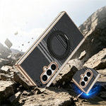For Samsung Galaxy Z Fold8 Ultra Case Magnetic Rotating Kickstand Aramid Fiber Texture PC Phone Cover with Screen Protector