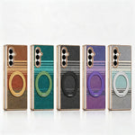 For Samsung Galaxy Z Fold8 Ultra Case Magnetic Rotating Kickstand Aramid Fiber Texture PC Phone Cover with Screen Protector