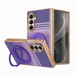 For Samsung Galaxy Z Fold8 Ultra Case Magnetic Rotating Kickstand Aramid Fiber Texture PC Phone Cover with Screen Protector