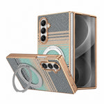 For Samsung Galaxy Z Fold8 Ultra Case Magnetic Rotating Kickstand Aramid Fiber Texture PC Phone Cover with Screen Protector