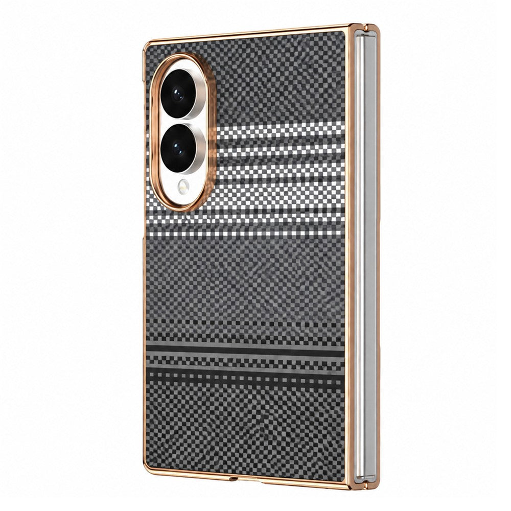 For Samsung Galaxy Z Fold8 Magnetic Case Aramid Fiber Pattern Shockproof PC Phone Cover with Screen Protector