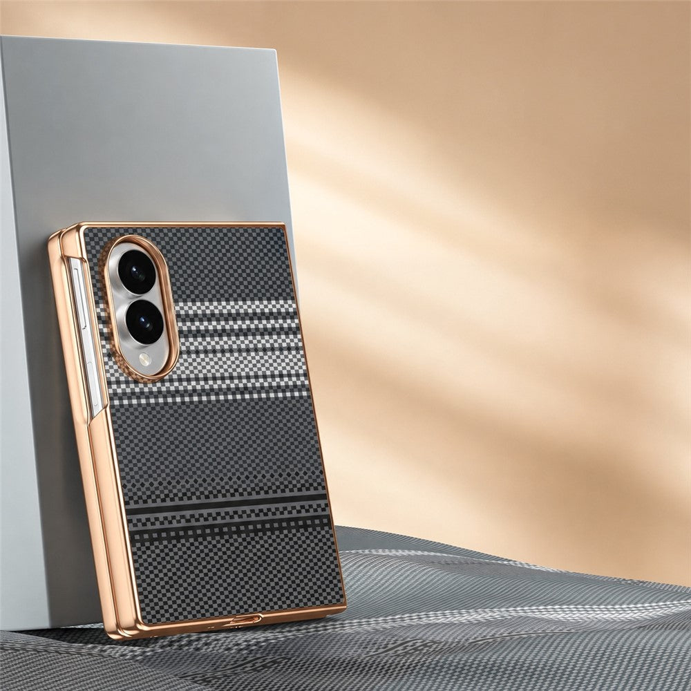 For Samsung Galaxy Z Fold8 Magnetic Case Aramid Fiber Pattern Shockproof PC Phone Cover with Screen Protector