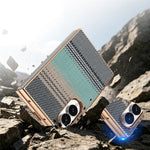 For Samsung Galaxy Z Fold8 Magnetic Case Aramid Fiber Pattern Shockproof PC Phone Cover with Screen Protector