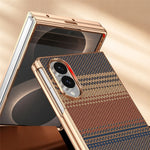 For Samsung Galaxy Z Fold8 Magnetic Case Aramid Fiber Pattern Shockproof PC Phone Cover with Screen Protector