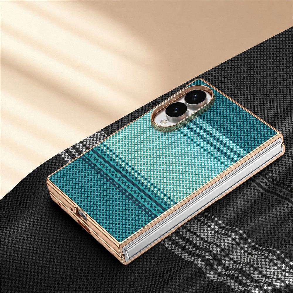 For Samsung Galaxy Z Fold8 Magnetic Case Aramid Fiber Pattern Shockproof PC Phone Cover with Screen Protector