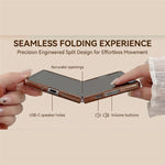 For Samsung Galaxy Z Fold8 Ultra Magnetic Case Aramid Fiber Pattern Shockproof PC Phone Cover with Screen Protector