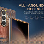 For Samsung Galaxy Z Fold8 Ultra Magnetic Case Aramid Fiber Pattern Shockproof PC Phone Cover with Screen Protector