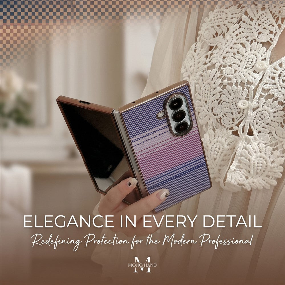 For Samsung Galaxy Z Fold8 Ultra Magnetic Case Aramid Fiber Pattern Shockproof PC Phone Cover with Screen Protector