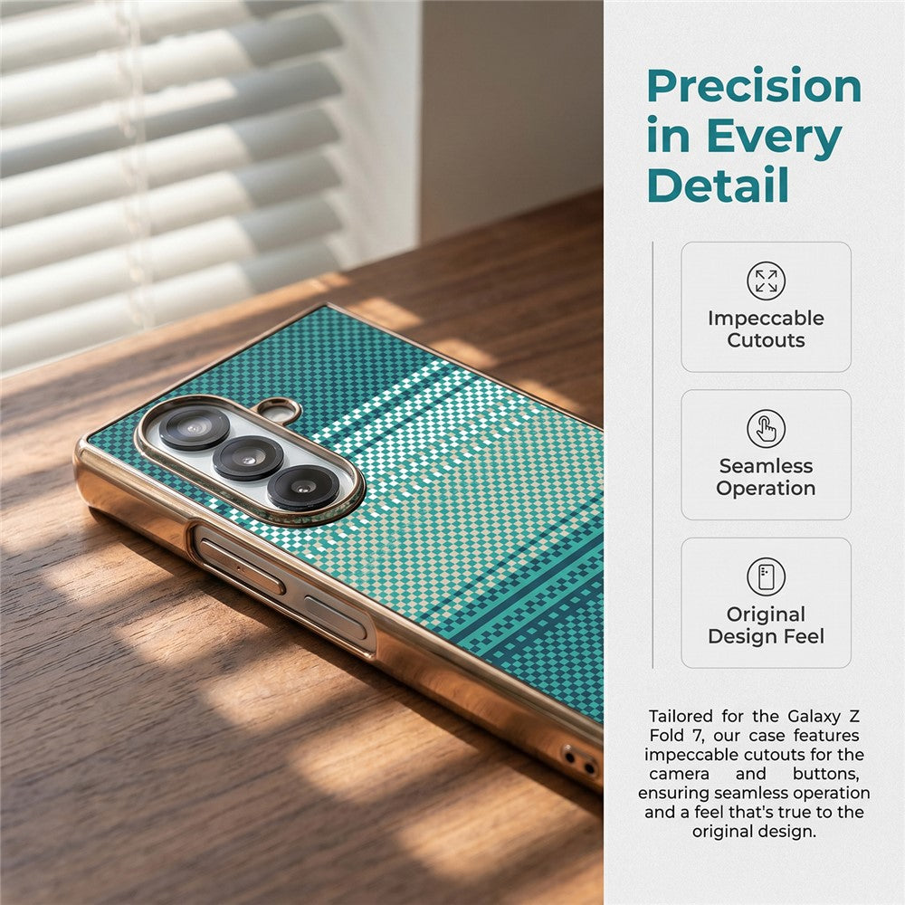 For Samsung Galaxy Z Fold8 Ultra Magnetic Case Aramid Fiber Pattern Shockproof PC Phone Cover with Screen Protector