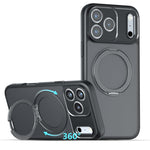 Til iPhone 18 Pro Max mat magnetisk skin-touch-cover med 360° roterende støttefod, stødsikker TPU + PC-telefoncover
