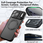 Til iPhone 18 Pro Max mat magnetisk skin-touch-cover med 360° roterende støttefod, stødsikker TPU + PC-telefoncover