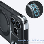 Til iPhone 18 Pro Max mat magnetisk skin-touch-cover med 360° roterende støttefod, stødsikker TPU + PC-telefoncover