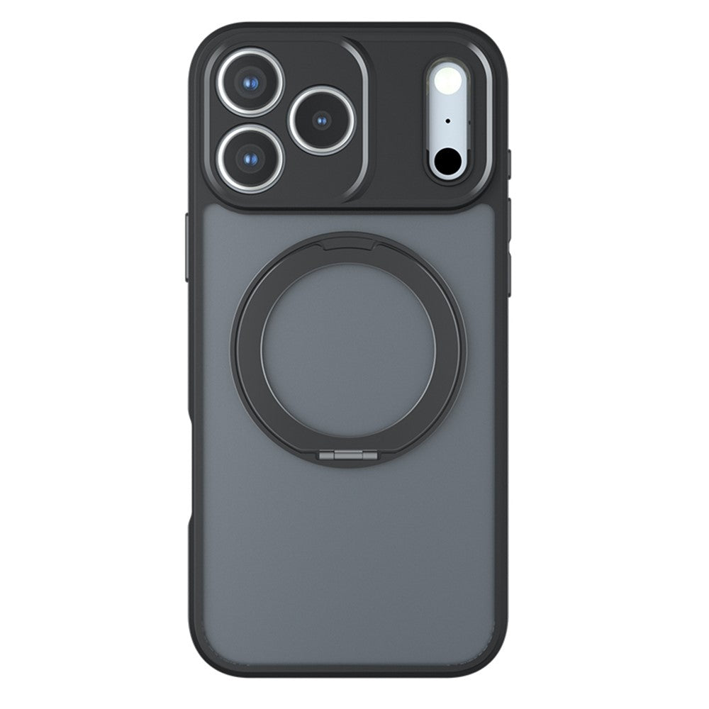 Til iPhone 18 Pro Max mat magnetisk skin-touch-cover med 360° roterende støttefod, stødsikker TPU + PC-telefoncover