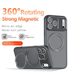 Til iPhone 18 Pro Max mat magnetisk skin-touch-cover med 360° roterende støttefod, stødsikker TPU + PC-telefoncover