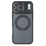 For iPhone 18 Pro Matte Skin-touch Magnetic Case 360° Rotating Kickstand Shockproof TPU + PC Phone Cover