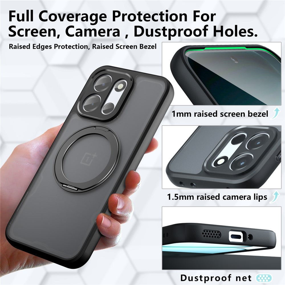 OnePlus Turbo 6 5G / Turbo 6V 5G Matt Skin-touch Magnetiskt Skal 360° Roterande Stöd Stötsäkert TPU + PC mobilskal