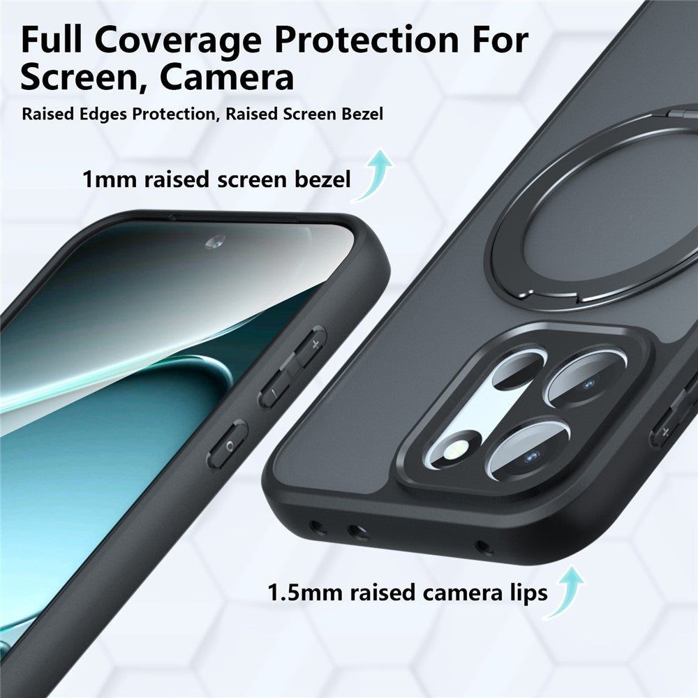 OnePlus Turbo 6 5G / Turbo 6V 5G Matt Skin-touch Magnetiskt Skal 360° Roterande Stöd Stötsäkert TPU + PC mobilskal