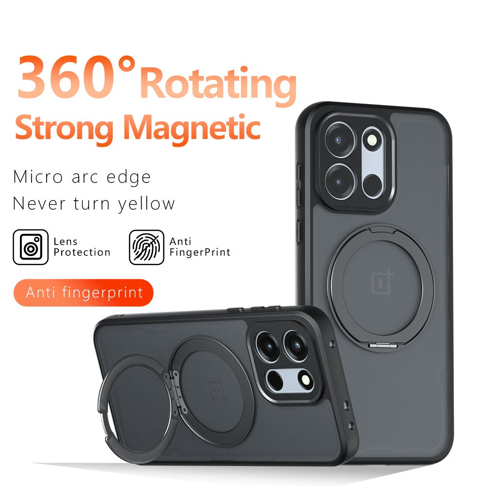 OnePlus Turbo 6 5G / Turbo 6V 5G Matt Skin-touch Magnetiskt Skal 360° Roterande Stöd Stötsäkert TPU + PC mobilskal