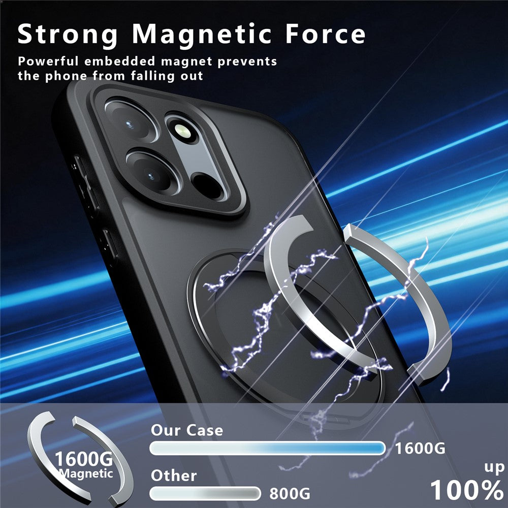 OnePlus Turbo 6 5G / Turbo 6V 5G Matt Skin-touch Magnetiskt Skal 360° Roterande Stöd Stötsäkert TPU + PC mobilskal