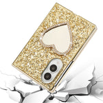 For Samsung Galaxy Z Fold8 Case with Strap, Mirror TPU + PC Sparkling Glitter Phone Back Cover