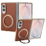 Til Samsung Galaxy Z Fold8 Magnetisk Cover med Roterende Støttefod Nappatekstur PU TPU PC Telefonbagside