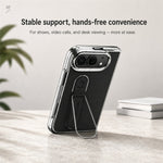 For iPhone Fold Case Kickstand Electroplated Frame PU Leather + PC Phone Cover with Screen Protector