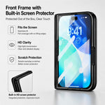 For iPhone Fold Case Kickstand Glitter Texture Foldable Phone Cover with Screen Protector / Wrist Strap