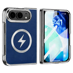 For iPhone Fold Magnetic Case Leather + PC Phone Protective Cover Built-in Screen Protector