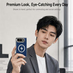 For iPhone Fold Magnetic Case Leather + PC Phone Protective Cover Built-in Screen Protector