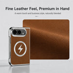 For iPhone Fold Magnetic Case Leather + PC Phone Protective Cover Built-in Screen Protector