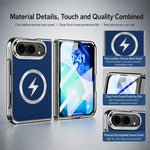 For iPhone Fold Magnetic Case Leather + PC Phone Protective Cover Built-in Screen Protector