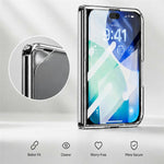 For iPhone Fold Magnetic Case Leather + PC Phone Protective Cover Built-in Screen Protector