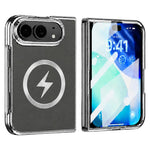 For iPhone Fold Magnetic Case Leather + PC Phone Protective Cover Built-in Screen Protector