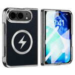 For iPhone Fold Magnetic Case Leather + PC Phone Protective Cover Built-in Screen Protector