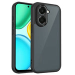 For Honor X7e 4G Matte Phone Case Semi-transparent Black Skin-friendly TPU PC Cover